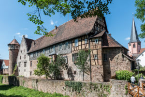 Michelstadt, Hesse, Germany, Michelstadt Castle with Thieves' Tower and winery, Nature Reserve Bergstraße-Odenwald Michelstadt, Hesse, Germany, Michelstadt Castle with Thieves' Tower and winery, Nature Reserve Bergstraße-Odenwald