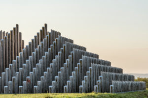 Dreieich, Hessen, Germany, pole pyramid in the regional park Rhein Main Dreieich, Hessen, Germany, pole pyramid in the regional park Rhein Main