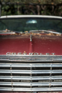 Wreckage of an old Chevrolet, detail. Wreckage of an old Chevrolet, detail.