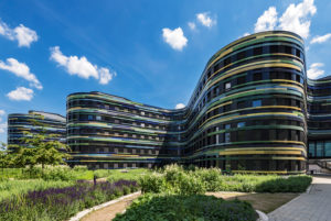 Facade of the Department of Urban Development and Housing, BSW, Wilhelmsburg, Hamburg, Germany Facade of the Department of Urban Development and Housing, BSW, Wilhelmsburg, Hamburg, Germany
