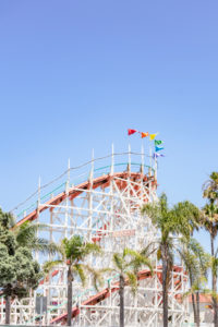 Legendäre Achterbahn, Belmont Park, San Diego, Kalifornien, USA Legendäre Achterbahn, Belmont Park, San Diego, Kalifornien, USA