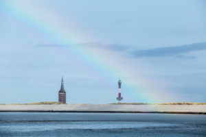 West tower and new lighthouse, Wangerooge, East Frisian Islands West tower and new lighthouse, Wangerooge, East Frisian Islands