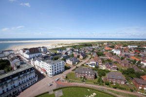 View of North Beach from the new lighthouse, Borkum, East Frisian Islands View of North Beach from the new lighthouse, Borkum, East Frisian Islands