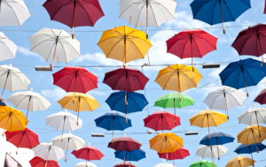 Coloured umbrellas, sunshades Coloured umbrellas, sunshades