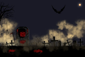 Halloween, graveyard, bat, night, illustration, graphic Halloween, graveyard, bat, night, illustration, graphic