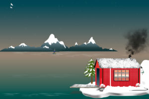 Lake house, illustration, vector Lake house, illustration, vector