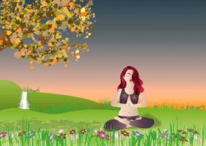 Yoga, outdoors, vector, illustration. Yoga, outdoors, vector, illustration.