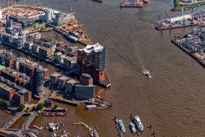 Elbphilharmonie and HafenCity from above, Hamburg, Germany Elbphilharmonie and HafenCity from above, Hamburg, Germany