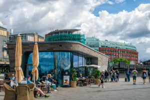 Cafe in HafenCity, Hamburg, Germany Cafe in HafenCity, Hamburg, Germany