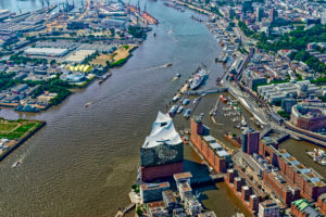 Elbphilharmonie and HafenCity from above, Hamburg, Germany Elbphilharmonie and HafenCity from above, Hamburg, Germany