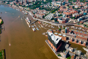 Elbphilharmonie and HafenCity from above, Hamburg, Germany Elbphilharmonie and HafenCity from above, Hamburg, Germany