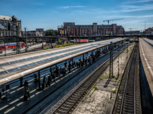 Railway tracks, Hamburg Central Station, Germany Railway tracks, Hamburg Central Station, Germany