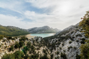 View to the reservoir Embassament de Cuber, Puig major, Serra de Tramuntana, Spain, Majorca, the Balearic Islands, Balearic islands, scenery, north coast View to the reservoir Embassament de Cuber, Puig major, Serra de Tramuntana, Spain, Majorca, the Balearic Islands, Balearic islands, scenery, north coast