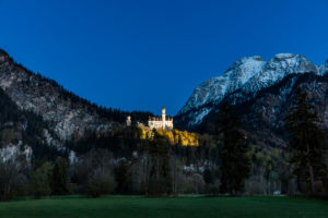 Germany, Bavaria, Allgäu, Schloss Neuschwanstein, blue hour, Germany, Bavaria, Allgäu, Schloss Neuschwanstein, blue hour,
