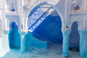 Blue Alley in Chefchaouen, Morocco, North Africa, Africa Blue Alley in Chefchaouen, Morocco, North Africa, Africa