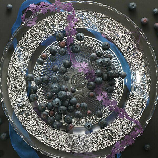 Bildagentur | mauritius images | on antique blueberries plate Garden