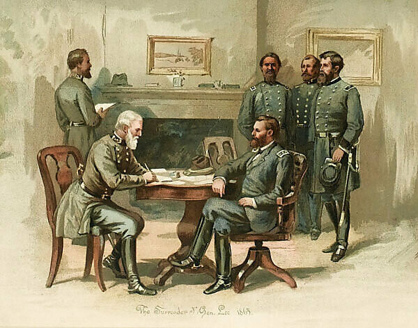 Bildagentur Mauritius Images General Ulysses S Grant Accepting The Surrender Of General Robert E Lee At Appomattox Court House 1865 Painted By Thure De Thulstrup 1848 1930 In 1865 Ulysses