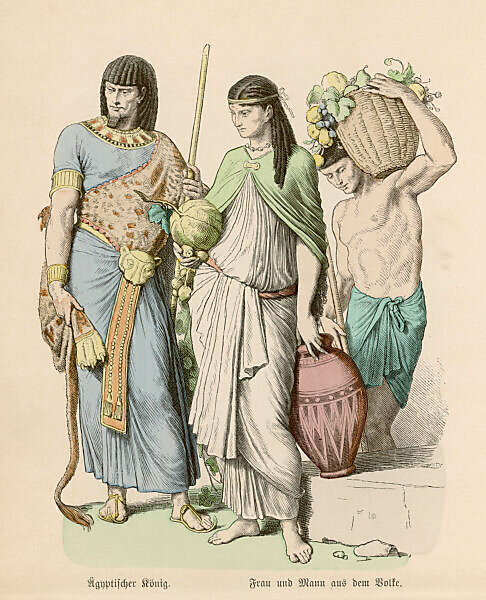 Bildagentur Mauritius Images Ancient Egypt Depicting The Clothing And Regalia Of An Ancient Egyptian King Contrasted With Commoners Date B C