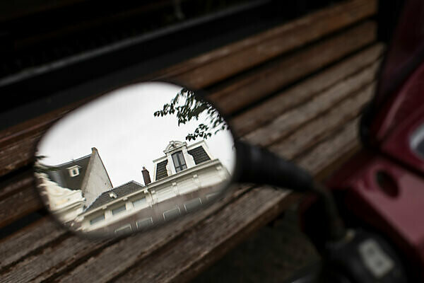 The Netherlands, Holland, Amsterdam, rear-view mirror, motorbike, reflexions,