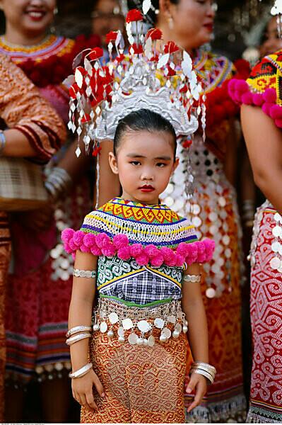 Bildagentur | mauritius images | Young Girl In Traditional Dress, Sibu,  Sarawak, Borneo, Malaysia