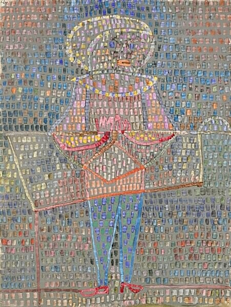 Bildagentur Mauritius Images Boy In Fancy Dress By Paul Klee 1931 Swiss Drawing Watercolor Gouache And Graphite On Paper Broad Lines And Rectangular Patches Of White Paint On Gray Paper