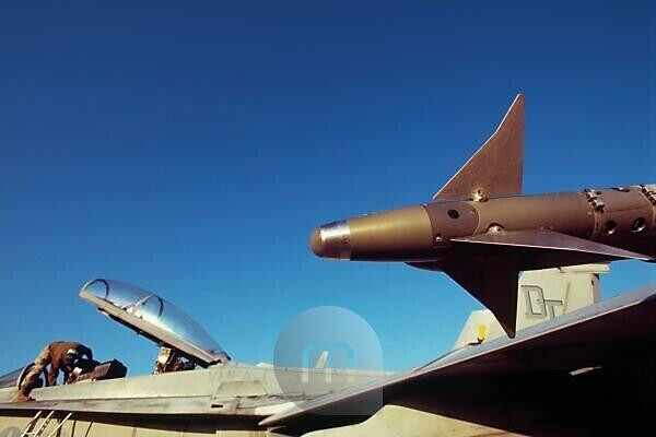 Bildagentur | mauritius images | Detail of Sidewinder Missile, Mounted to a  Marine Corps F/A - 18D Hornet at Al Asad Air Base in the Anbar Province of  Iraq