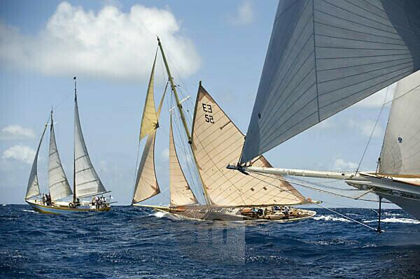 Bildagentur | mauritius the bow 19, Schooner, Phillip Cutter, sprit MacDonald\'s Race Gaff Yacht with Mylne Ushuaia, Boat Antigua Morgan and April 2, Regatta, \