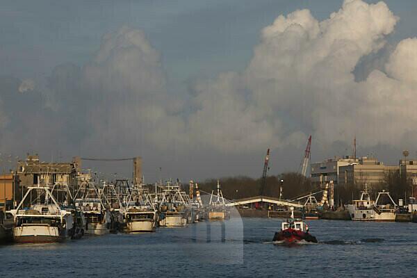 Netherlands, Amsterdam, View of Tata steel plant on North Sea coast stock  photo