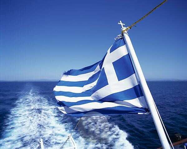 Griechenland Flagge Fahne Banner Europa Kreuz Hellas Stock Photo