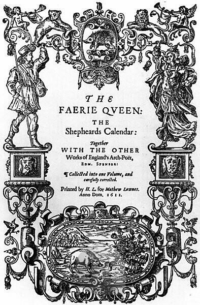 Bildagentur | mauritius images | The Who Wrote Shakespeare? Controversy  Title Page Of Spenser\'S Faerie Queen 1611 With Two Emblems Showing Hogs A  Reference To Francis Bacon