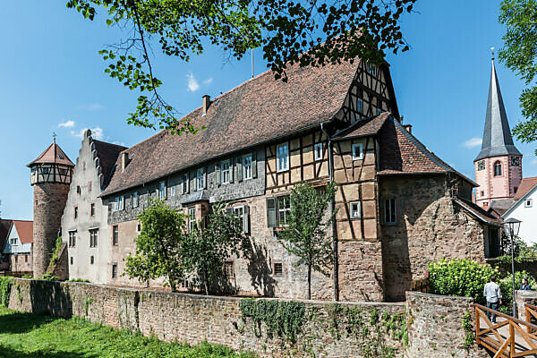 Michelstadt, Hesse, Germany, Michelstadt Castle with Thieves' Tower and winery, Nature Reserve Bergstraße-Odenwald 