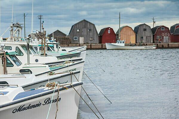 Fishing boats in Malpeque Harbour, Malpeque, Prince Edward Island