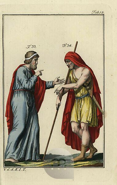 Two daughters of the goddess Niobe in Greek undergarments