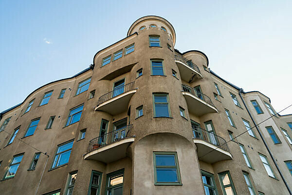 Helsinki, Art Nouveau district in Katajanokka, corner house Marinagatan