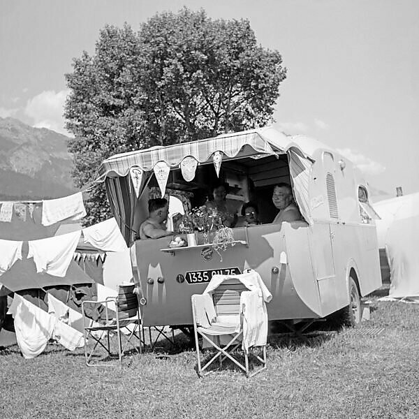  At the camping site, Germany 1958