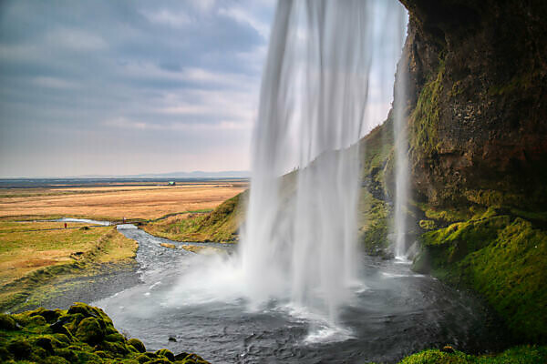 Island,  Seljalandsfoss,  gelegen am goldenen Circle der Gemeinde Rangárþing 